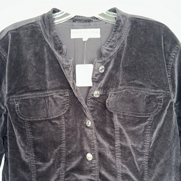 Free People Jocelyn Black Velvet Jacket. Size L - Picture 4 of 10